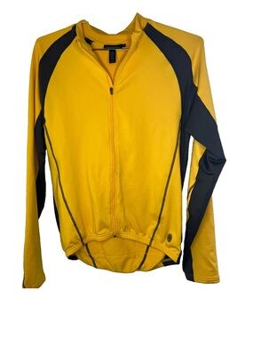 Novara Cycling Men’s SoftShell Full Zip Jacket Yellow Gray Medium